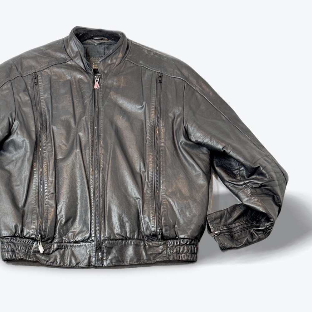 RARE 1980s Hein Gericke Echt‎ Leder Leather Motorcycle Jacket Removable Liner